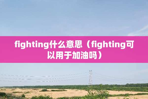 fighting什么意思（fighting可以用于加油吗）