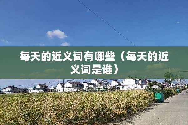 每天的近义词有哪些（每天的近义词是谁）