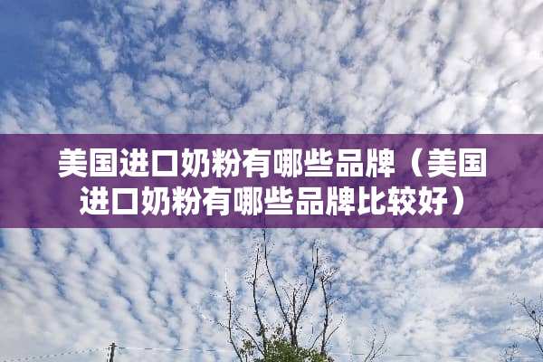 美国进口奶粉有哪些品牌（美国进口奶粉有哪些品牌比较好）
