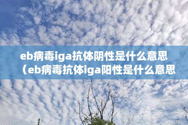 eb**iga抗体*性是什么意思（eb**抗体iga阳性是什么意思）