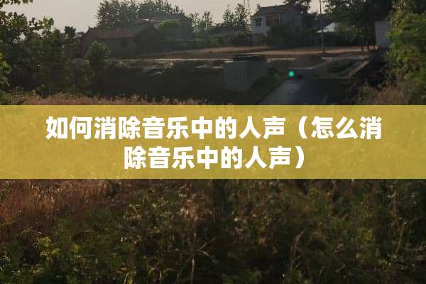 如何消除音乐中的人声（怎么消除音乐中的人声）
