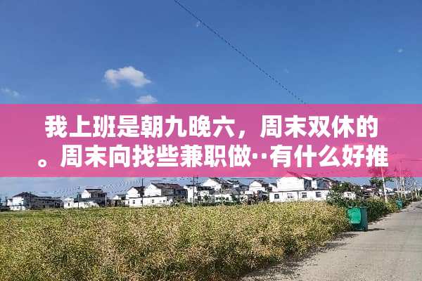 我上班是朝九晚六，周末双休的。周末向找些兼职做··有什么好推荐的？