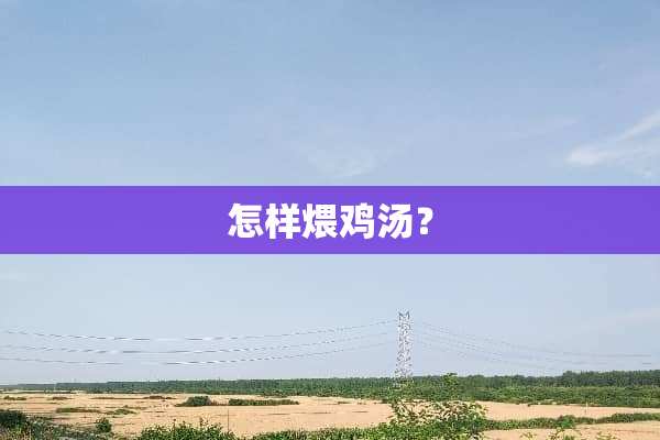 怎样煨鸡汤？