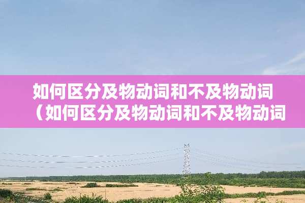 如何区分及物动词和不及物动词（如何区分及物动词和不及物动词英语）
