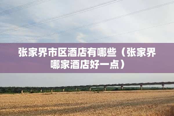 张家界市区酒店有哪些（张家界哪家酒店好一点）
