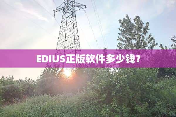 EDIUS正版软件多少钱？
