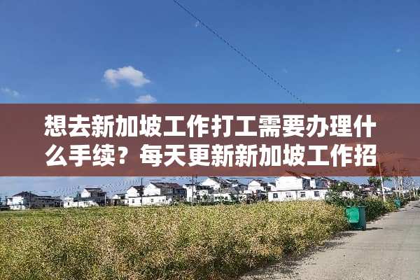 想去新加坡工作打工需要办理什么手续？每天更新新加坡工作招聘信息？