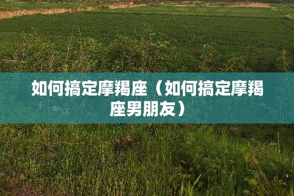如何搞定摩羯座（如何搞定摩羯座男朋友）
