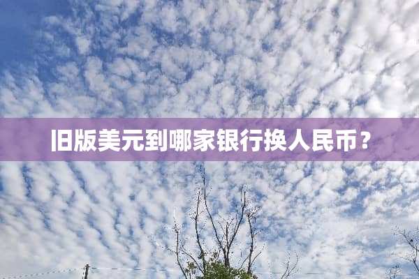 旧版美元到哪家银行换人民币？