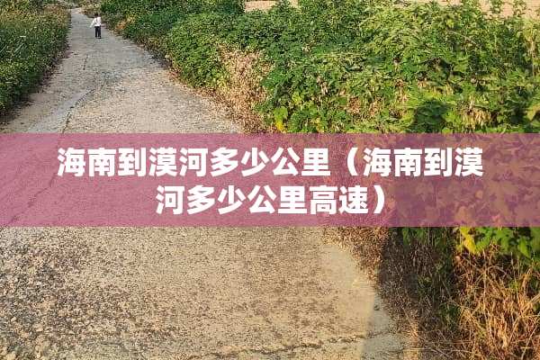 海南到漠河多少公里（海南到漠河多少公里高速）