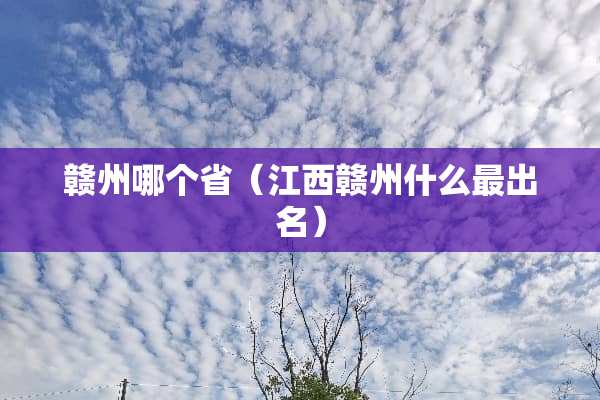 赣州哪个省（江西赣州什么最出名）