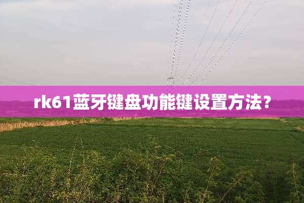 rk61蓝牙键盘功能键设置方法？