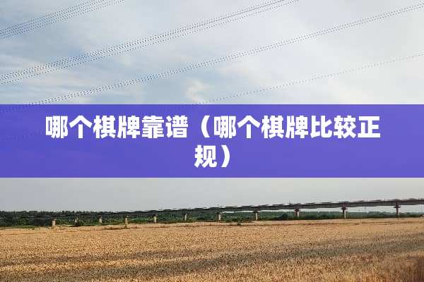 哪个**靠谱（哪个**比较正规）