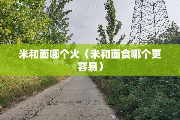 米和面哪个火（米和面食哪个更容易）