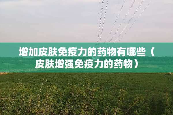增加皮肤免疫力的药物有哪些（皮肤增强免疫力的药物）