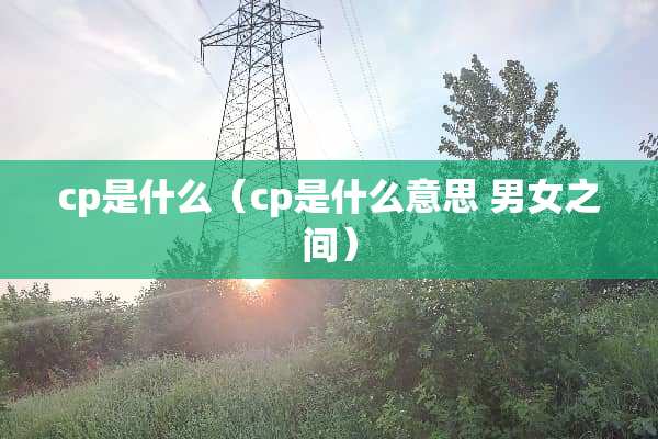 cp是什么（cp是什么意思 男女之间）