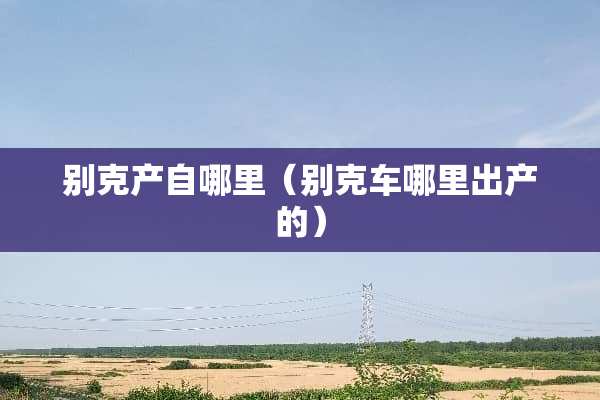 别克产自哪里（别克车哪里出产的）