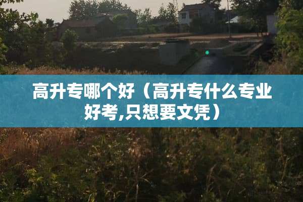 高升专哪个好（高升专什么专业好考,只想要文凭）