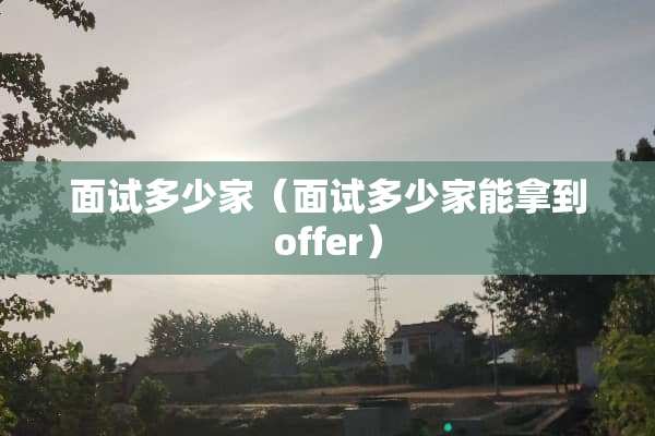 面试多少家（面试多少家能拿到offer）