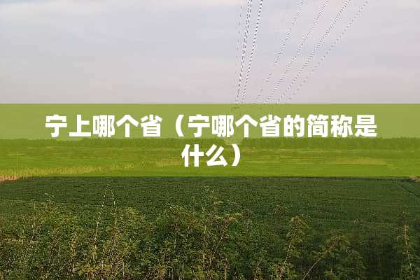 宁上哪个省（宁哪个省的简称是什么）