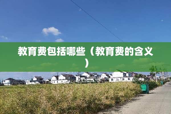 教育费包括哪些（教育费的含义）