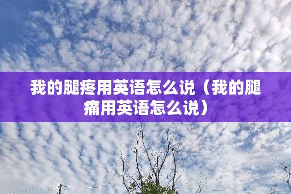我的腿疼用英语怎么说（我的腿痛用英语怎么说）