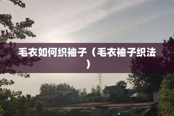 毛衣如何织袖子（毛衣袖子织法）