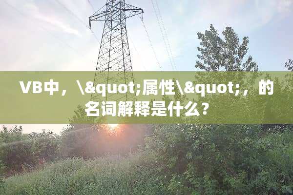 VB中，\"属性\"，的名词解释是什么？