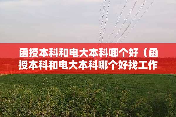 函授本科和电大本科哪个好（函授本科和电大本科哪个好找工作）