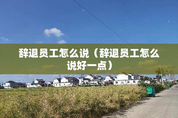 辞退员工怎么说（辞退员工怎么说好一点）