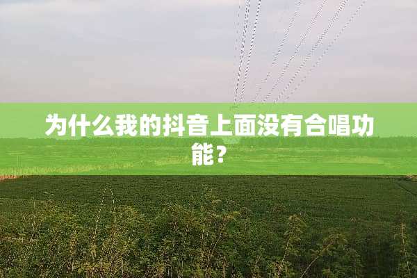 为什么我的抖音上面没有合唱功能？