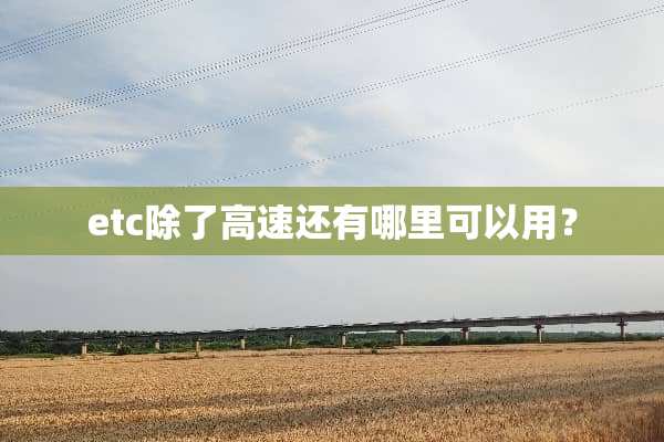 etc除了高速还有哪里可以用？