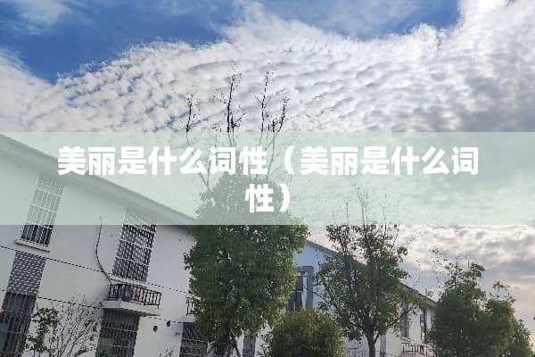 美丽是什么词性（美丽是什么词性）