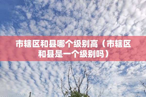 市辖区和县哪个级别高（市辖区和县是一个级别吗）