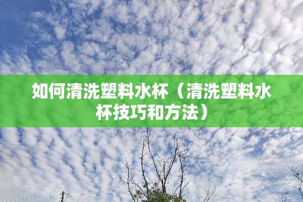 如何清洗塑料水杯（清洗塑料水杯技巧和方法）