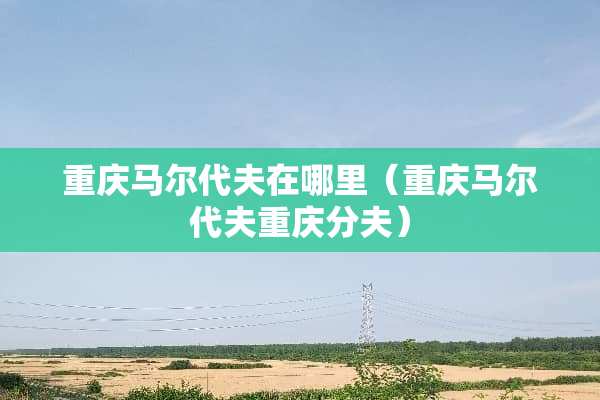 重庆马尔代夫在哪里（重庆马尔代夫重庆分夫）