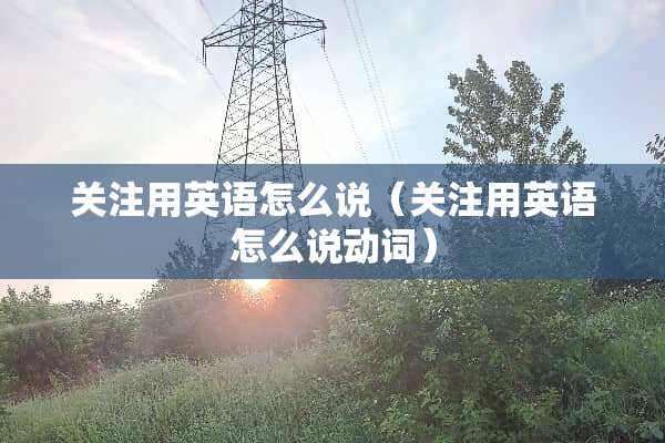关注用英语怎么说（关注用英语怎么说动词）
