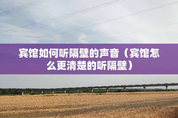 宾馆如何听隔壁的声音（宾馆怎么更清楚的听隔壁）