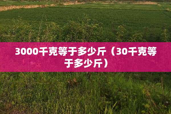 3000千克等于多少斤（30千克等于多少斤）