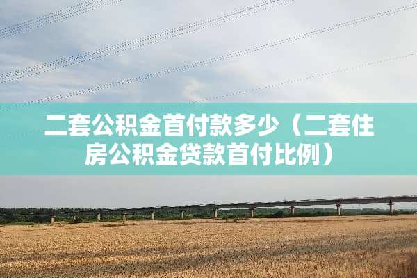 二套公积金首付款多少（二套住房公积金贷款首付比例）