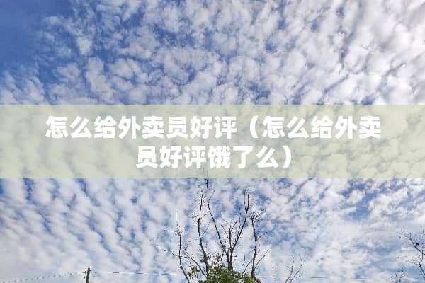怎么给外卖员好评（怎么给外卖员好评饿了么）