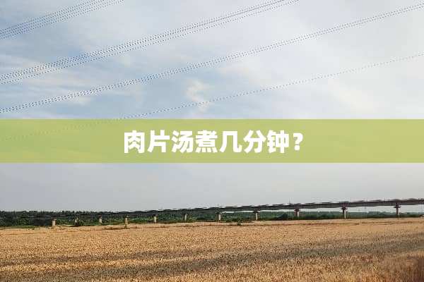 肉片汤煮几分钟？