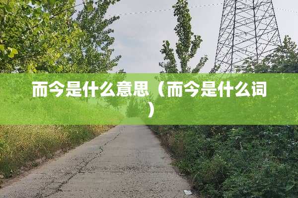 而今是什么意思（而今是什么词）