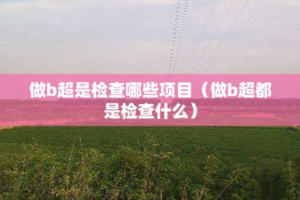 做b超是检查哪些项目（做b超都是检查什么）