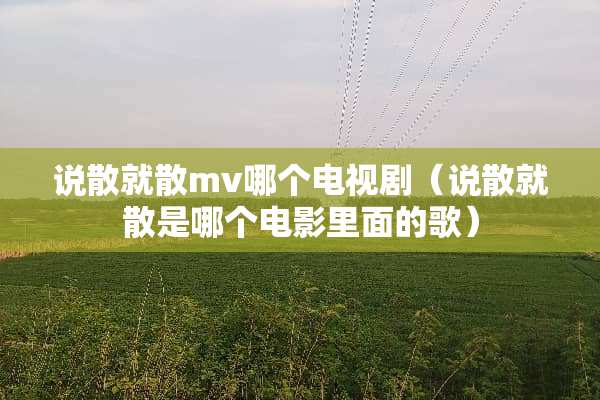 说散就散mv哪个电视剧（说散就散是哪个电影里面的歌）