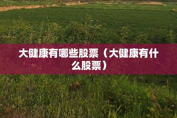 大健康有哪些股票（大健康有什么股票）