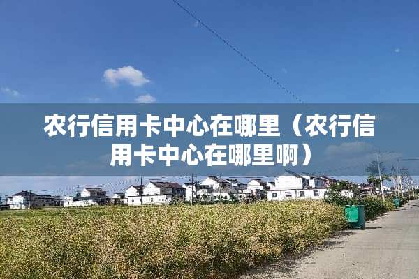 农行信用卡中心在哪里（农行信用卡中心在哪里啊）