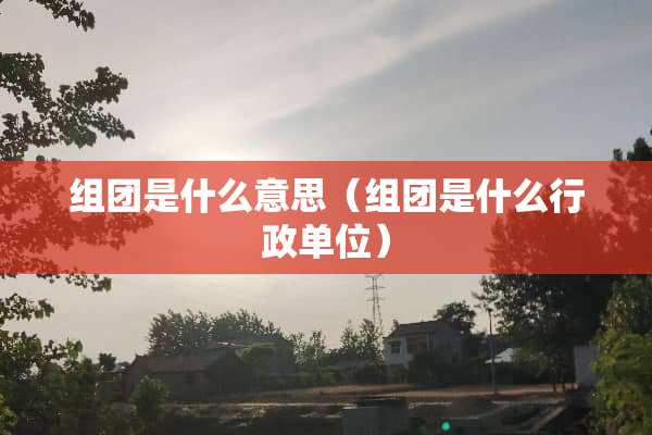 组团是什么意思（组团是什么行政单位）