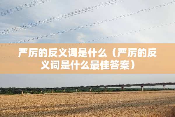 严厉的反义词是什么（严厉的反义词是什么最佳答案）