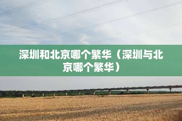 深圳和北京哪个繁华（深圳与北京哪个繁华）